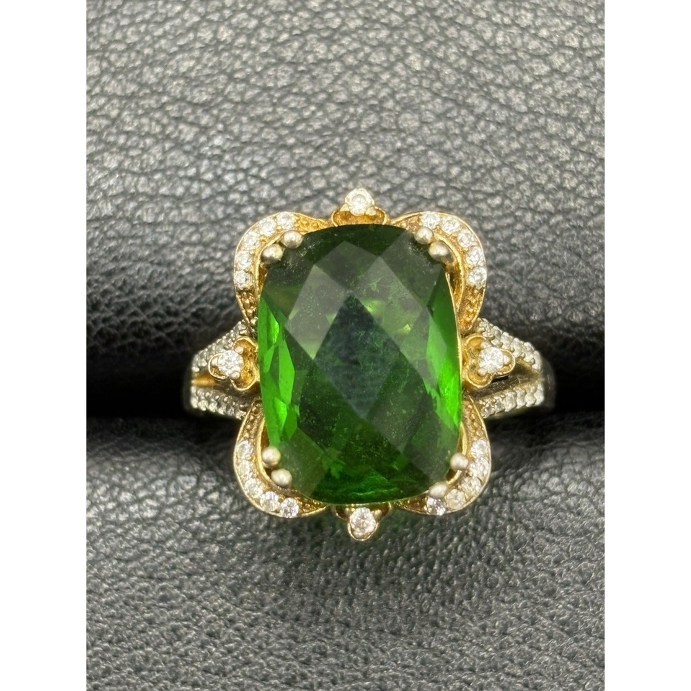 Stauer Sterling Silver Chrome Diopside Zircon Ring Size 7.25 D21